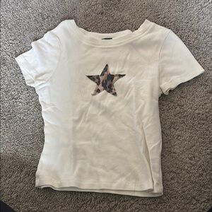 Pacsun White Star Print T-Shirt